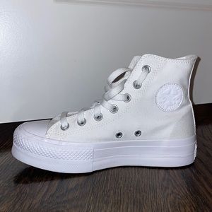 Platform Converse all white size 6